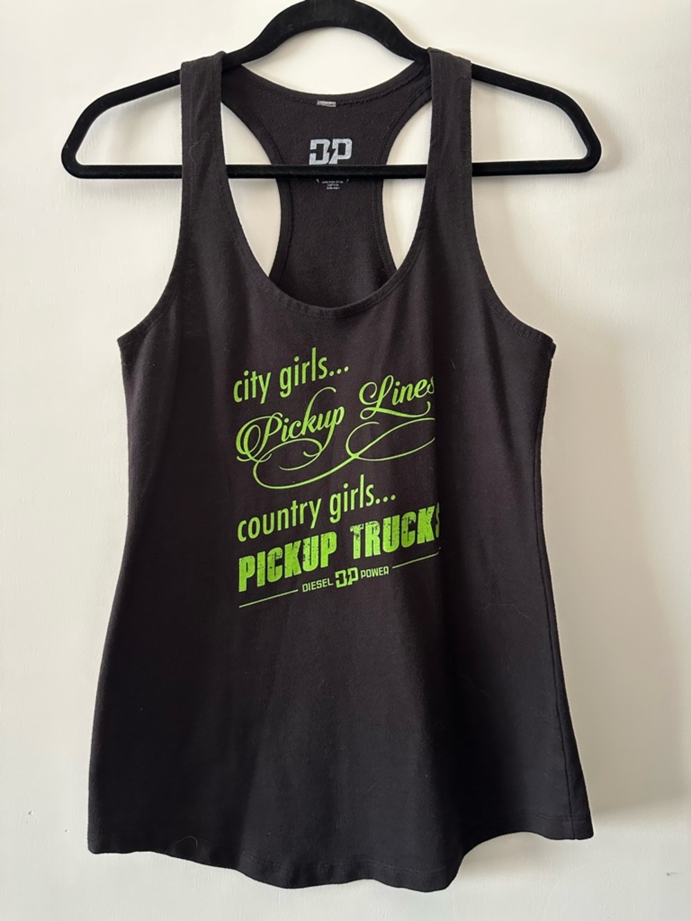 Black Tank Top with Green Graphic